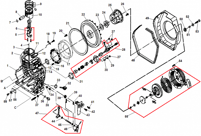 3 ПОРШЕНЬ -ЦИЛИНДР - КОЛЬЦА - СТАРТЕР МОТОПОМПА CHAMPION DTP81E