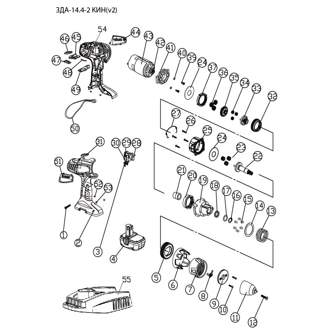 Дрель - шуруповерт, 2 АКБ ЗДА-14.4-2 КИН
